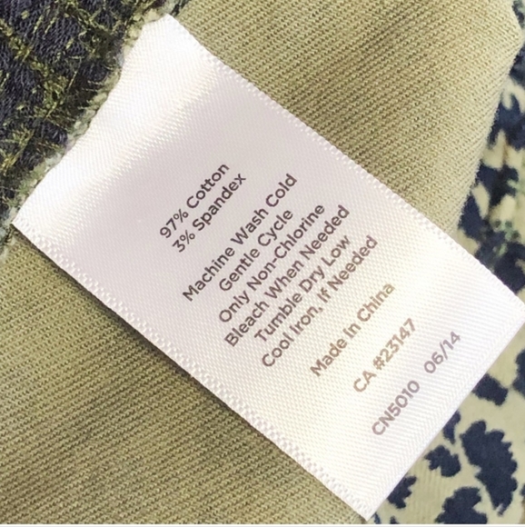 Talbots - Olive Green Leopard Print Signature Jeans - 8 - Picture 6 of 6